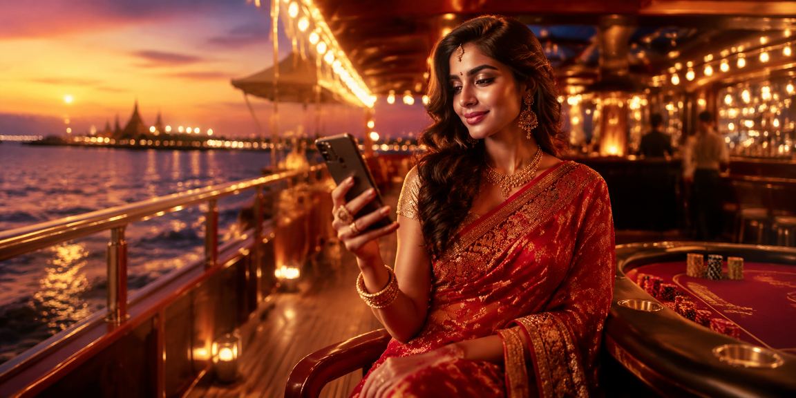 Woman placing live cricket bets on mobile device in Chennai